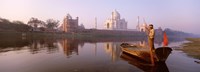 Reflection of a mausoleum in a river, Taj Mahal, Yamuna River, Agra, Uttar Pradesh, India Fine Art Print