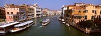 High angle view of ferries in a canal, Grand Canal, Venice, Italy Fine Art Print
