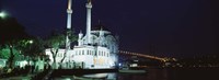 Ortakoy Mosque at night, Bosphorus Bridge, Istanbul, Turkey Fine Art Print