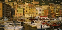 Boats at the harbor, Camogli, Liguria, Italy Fine Art Print