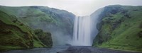Panoramic View Of A Waterfall, Skogafoss Waterfall, Skogar, Iceland Fine Art Print