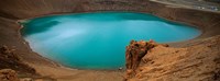 Lake On The Volcano, Blue Lake, Viti Crater, Iceland Fine Art Print