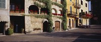 Houses at a road side, Torri Del Benaco, Italy Fine Art Print