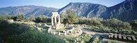 Greece, Delphi, The Tholos, Ruins of the ancient monument Fine Art Print