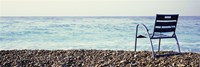 Vacant Chair On The Beach, Nice, Cote De Azur, France Fine Art Print