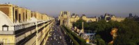 High angle view of vehicles on the road, Musee du Louvre, Royal Street, Paris, France Fine Art Print