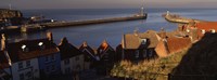 Buildings On The Waterfront, Whitby Harbour, North Yorkshire, England, United Kingdom Fine Art Print