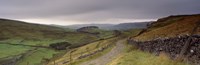 High Angle View Of A Path On A Landscape, Ribblesdale, Yorkshire Dales, Yorkshire, England, United Kingdom Fine Art Print
