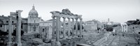 Ruins Of An Old Building, Rome, Italy (black and white) Fine Art Print