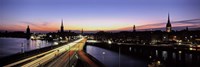 High angle view of traffic on a highway, Stockholm, Sweden Fine Art Print