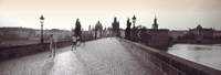 Tourist Walking On A Bridge, Charles Bridge, Prague, Czech Republic Fine Art Print