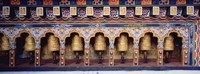 Prayer Wheels In A Temple, Chimi Lhakhang, Punakha, Bhutan Fine Art Print