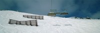 Ski lift over a polar landscape, Lech ski area, Austria Fine Art Print