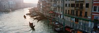 Gondolas in the Grand Canal, Venice, Italy (black & white) Fine Art Print