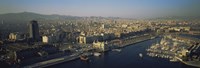Aerial view of a city, Barcelona, Spain Fine Art Print
