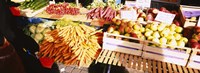 High angle view of fruits and vegetables in a vegetable stand, Stuttgart, Germany Fine Art Print