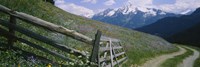 Wooden fence in a field, Tirol, Austria Fine Art Print