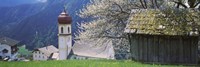 Buildings on a hillside, Tirol, Austria Fine Art Print