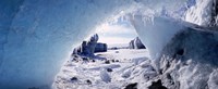 Ice cave on a polar landscape, Gigja outwash plain, Gigja river outlet, Iceland Fine Art Print