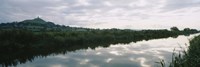 Reflection of clouds in the river, River Brue, Glastonbury Tor, Glastonbury, Somerset, England Fine Art Print