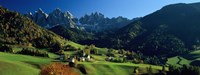 Buildings on a landscape, Dolomites, Funes Valley, Le Odle, Santa Maddalena, Tyrol, Italy by Panoramic Images - 36" x 12"