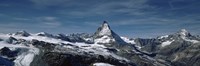 Snow on mountains, Matterhorn, Valais, Switzerland Fine Art Print