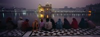 Group of people at a temple, Golden Temple, Amritsar, Punjab, India Fine Art Print