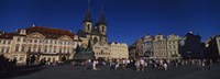 Group of people at a town square, Prague Old Town Square, Old Town, Prague, Czech Republic Fine Art Print