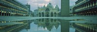 Reflection of a cathedral on water, St. Mark's Cathedral, St. Mark's Square, Venice, Veneto, Italy Fine Art Print