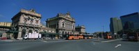 Bus parked in front of a railroad station, Brignole Railway Station, Piazza Giuseppe Verdi, Genoa, Italy Fine Art Print