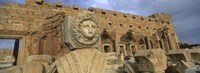 Statue in an old ruined building, Leptis Magna, Libya Fine Art Print