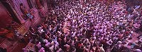 High angle view of people celebrating holi, Braj, Mathura, Uttar Pradesh, India by Panoramic Images - 36" x 12"