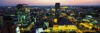 High angle view of a city lit up at night, Ho Chi Minh City, Vietnam Fine Art Print