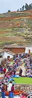 Group of people in a market, Chinchero Market, Andes Mountains, Urubamba Valley, Cuzco, Peru by Panoramic Images - 12" x 36"