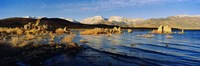 Lake with mountains in the background, Mono Lake, Eastern Sierra, Californian Sierra Nevada, California, USA Fine Art Print