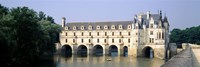 Reflection of a castle in water, Chateau de Chenonceaux, Chenonceaux, Cher River, Loire Valley, France Fine Art Print