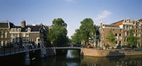 Bridge across a canal, Amsterdam, Netherlands Fine Art Print