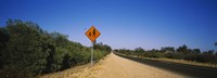 Pedestrian Crossing sign at the roadside, Outback Highway, Australia Fine Art Print