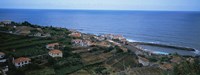 High angle view of houses at a coast, Ponta Delgada, Madeira, Portugal Fine Art Print