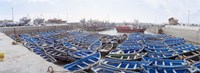 Fishing boats moored at a dock, Essaouira Harbour, Essaouira, Morocco Fine Art Print