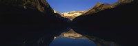 Reflection of mountains in a lake, Lake Louise, Banff National Park, Alberta, Canada Fine Art Print