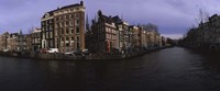 Buildings along a canal, Amsterdam, Netherlands Fine Art Print