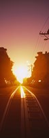 Cable car tracks at sunset, San Francisco, California, USA Fine Art Print