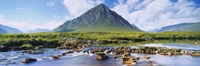 River with a mountain in the background, Buachaille Etive Mor, Loch Etive, Rannoch Moor, Highlands Region, Scotland Fine Art Print