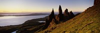 Rock formations on the coast, Old Man of Storr, Trotternish, Isle of Skye, Scotland Fine Art Print