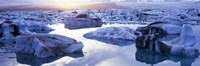 Icebergs on Jokulsarlon lagoon, Vatnajokull Glacier, Iceland. Fine Art Print