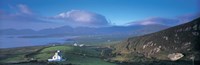 High angle view of a cottage in a field near a bay, Allihies, County Cork, Munster, Republic of Ireland Fine Art Print