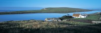 High angle view of cottages at the coast, Allihies, County Cork, Munster Province, Republic of Ireland Fine Art Print