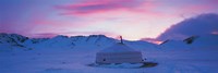 Yurt the traditional Mongolian yurt on a frozen lake, Independent Mongolia Fine Art Print