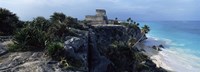 Castle on a cliff, El Castillo, Tulum, Yucatan, Mexico Fine Art Print